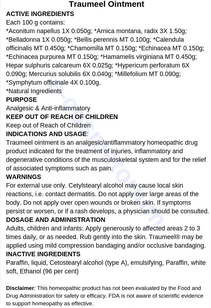 Traumeel s @ Original Anti-Inflammatory and Pain-Ointment-Cream 50g/1.76oz