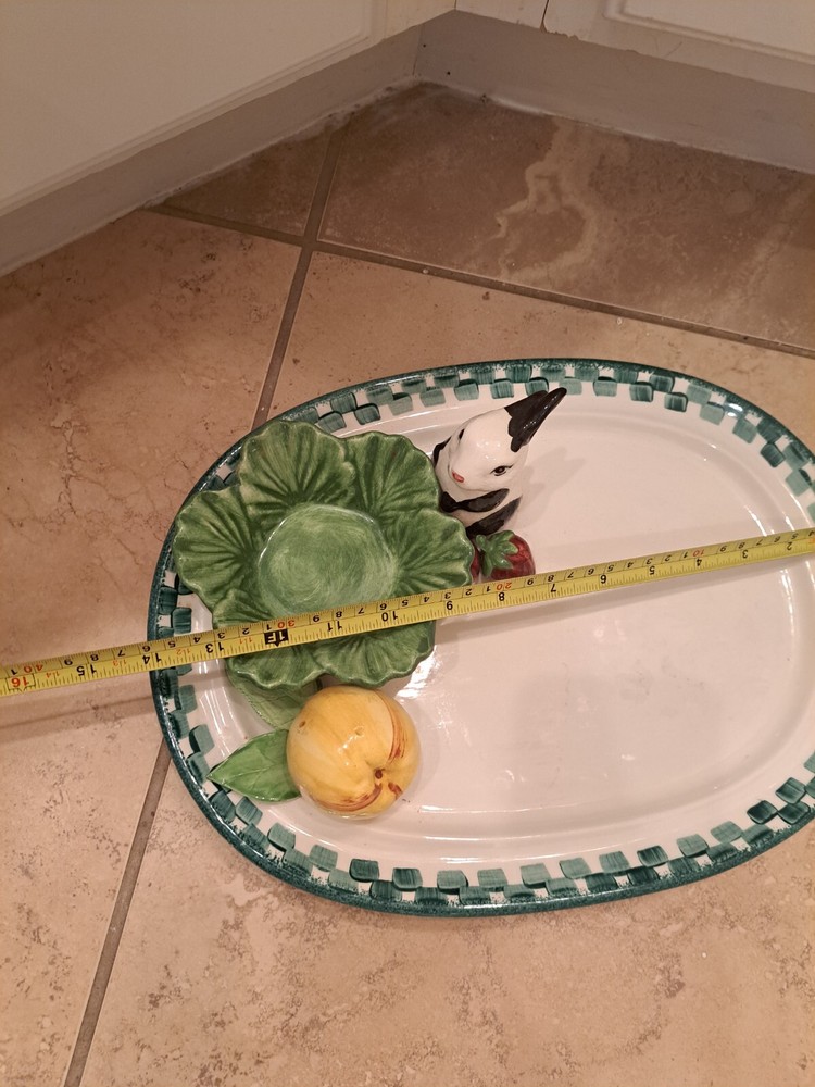 Cali pottery serving tray, bunny