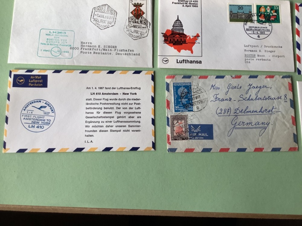 Airmail flight cover mixed world 9 items Ref A1465