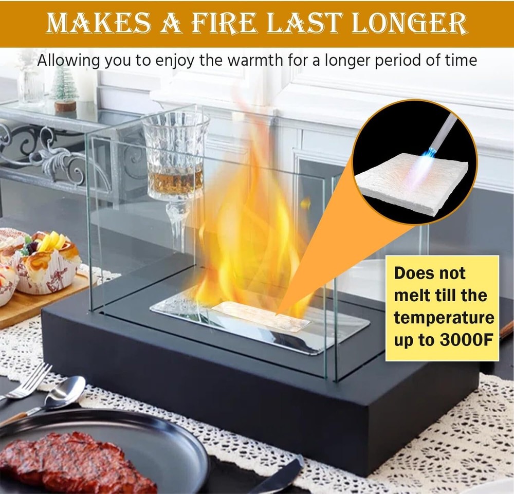 Ceramic Wool Wick Sponge - 12"x8"x1" - 5 Pcs Ceramic Wool for Tabletop Firepits