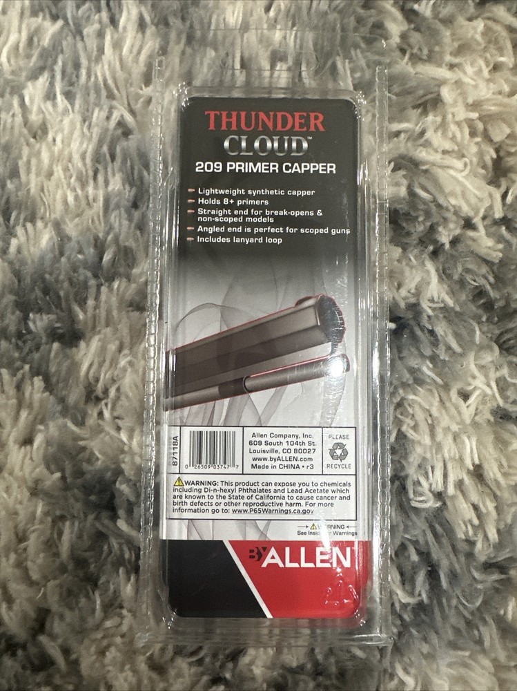 Thunder Cloud 209 Inline Muzzle loader Primer Capper by Allen, holds 8+ Primers