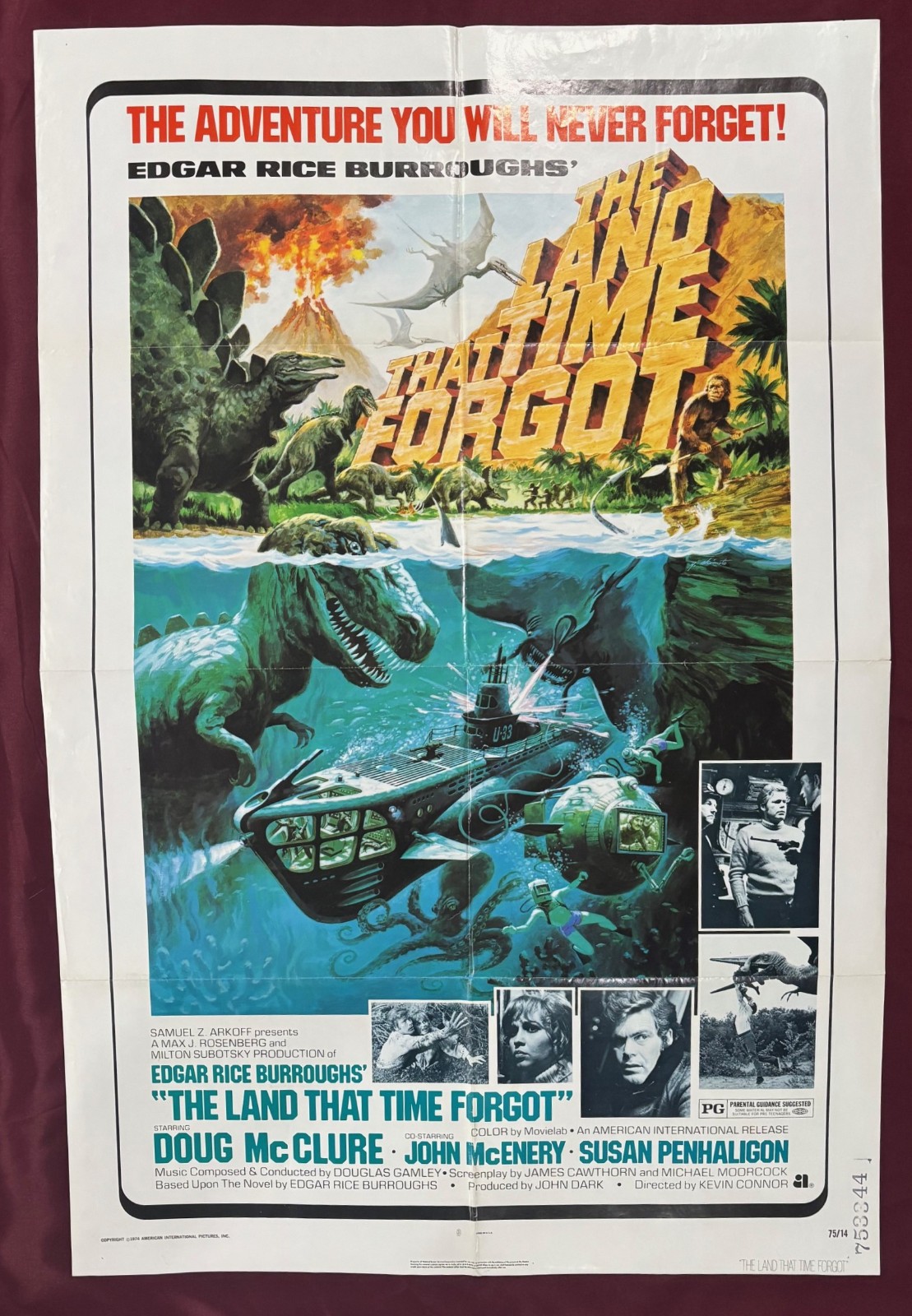 LAND THAT TIME FORGOT POSTER 1975 DOUG MCCLURE