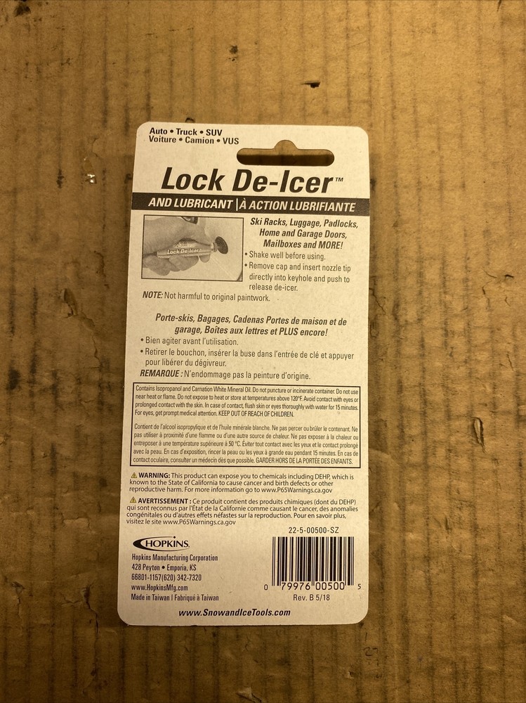 Sub Zero Lock De-Icer