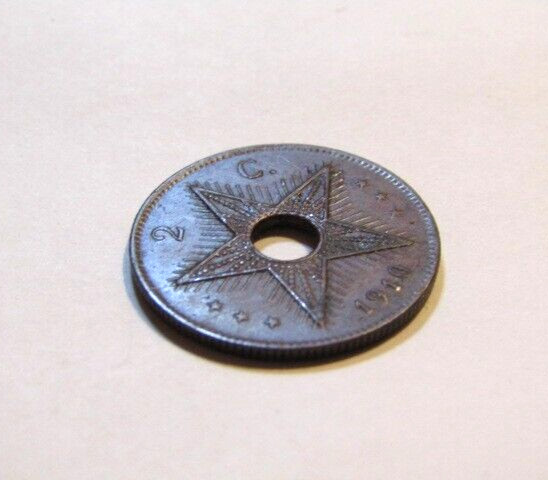Belgium Congo 1910 2 Centimes Coin