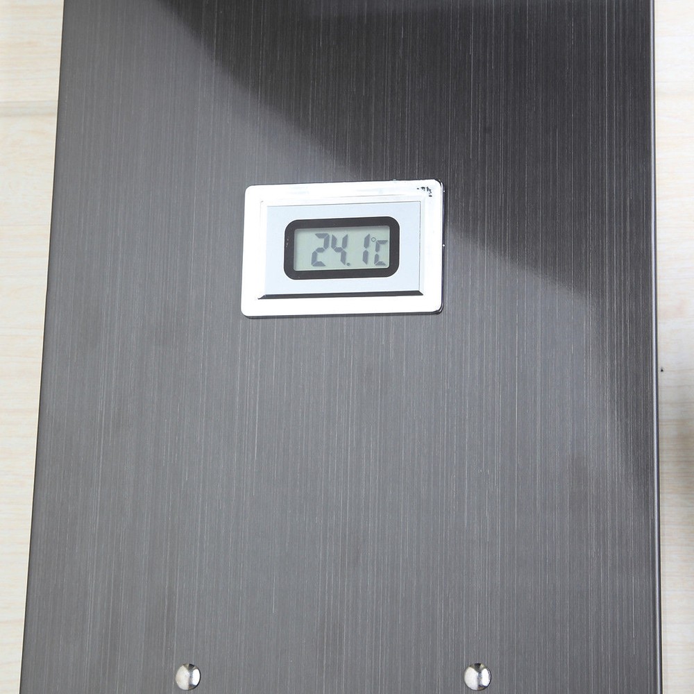 Bathroom Black Rainfall Shower Column Massage Jets Sprayer Shower Panel System