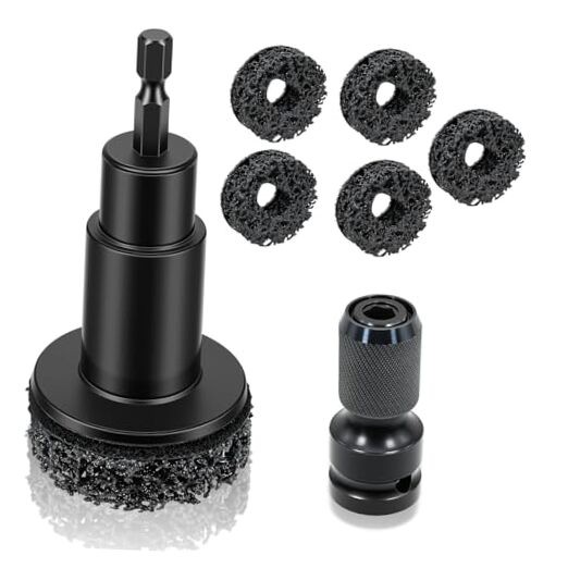 Wheel Hub Cleaning Tool with 5 Replaceable Pads, Effective Rust & Paint