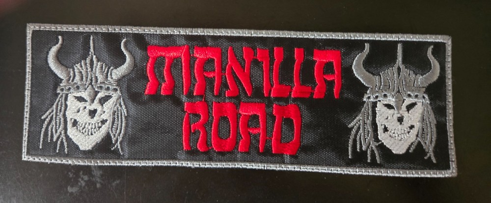 MANILLA ROAD ,SEW ON BORDER GRAY EMBROIDERED LARGE BACK PATCH