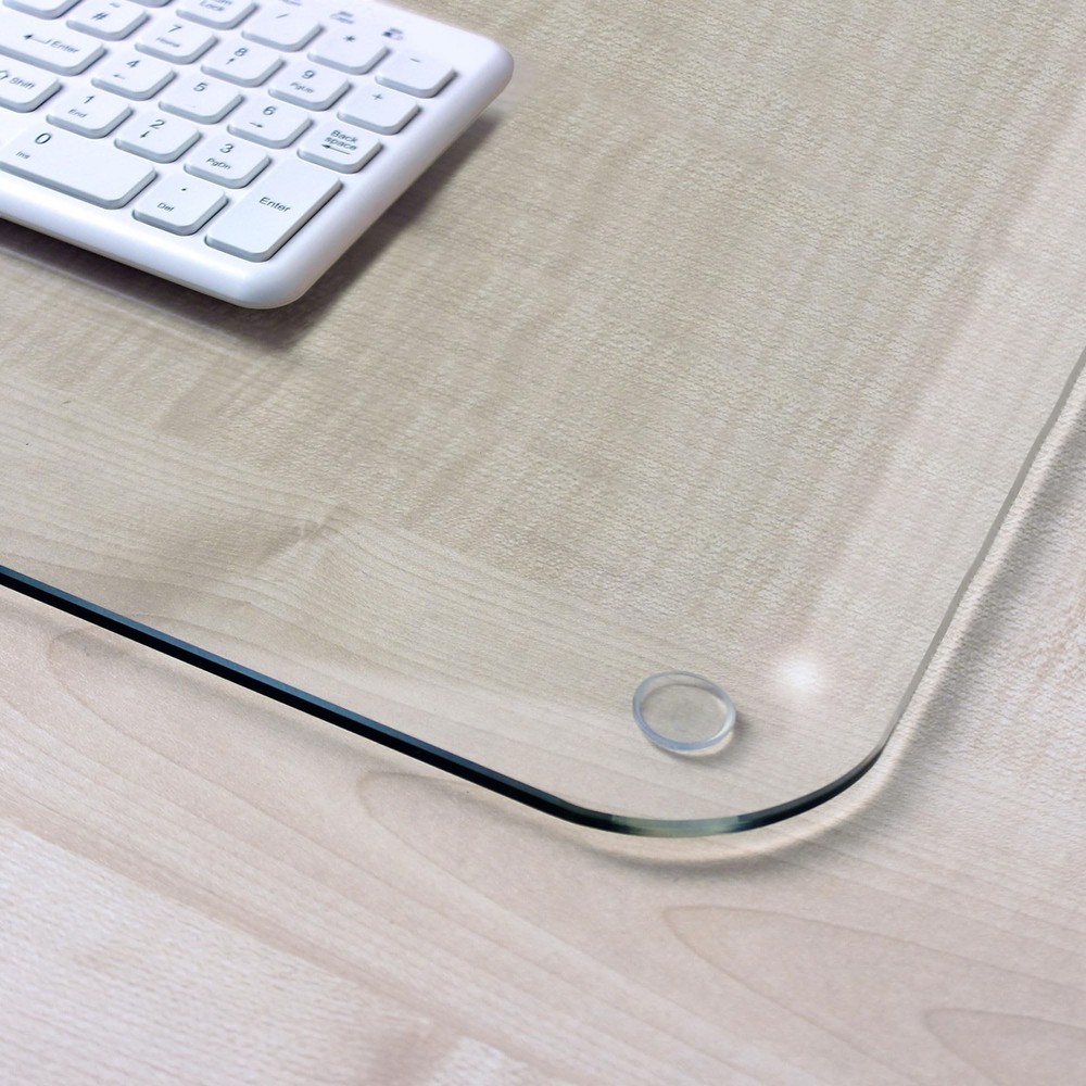 Marvelux Tempered Glass Desk Pad, Clear Surface Protector, Multi-Purpose Dura...