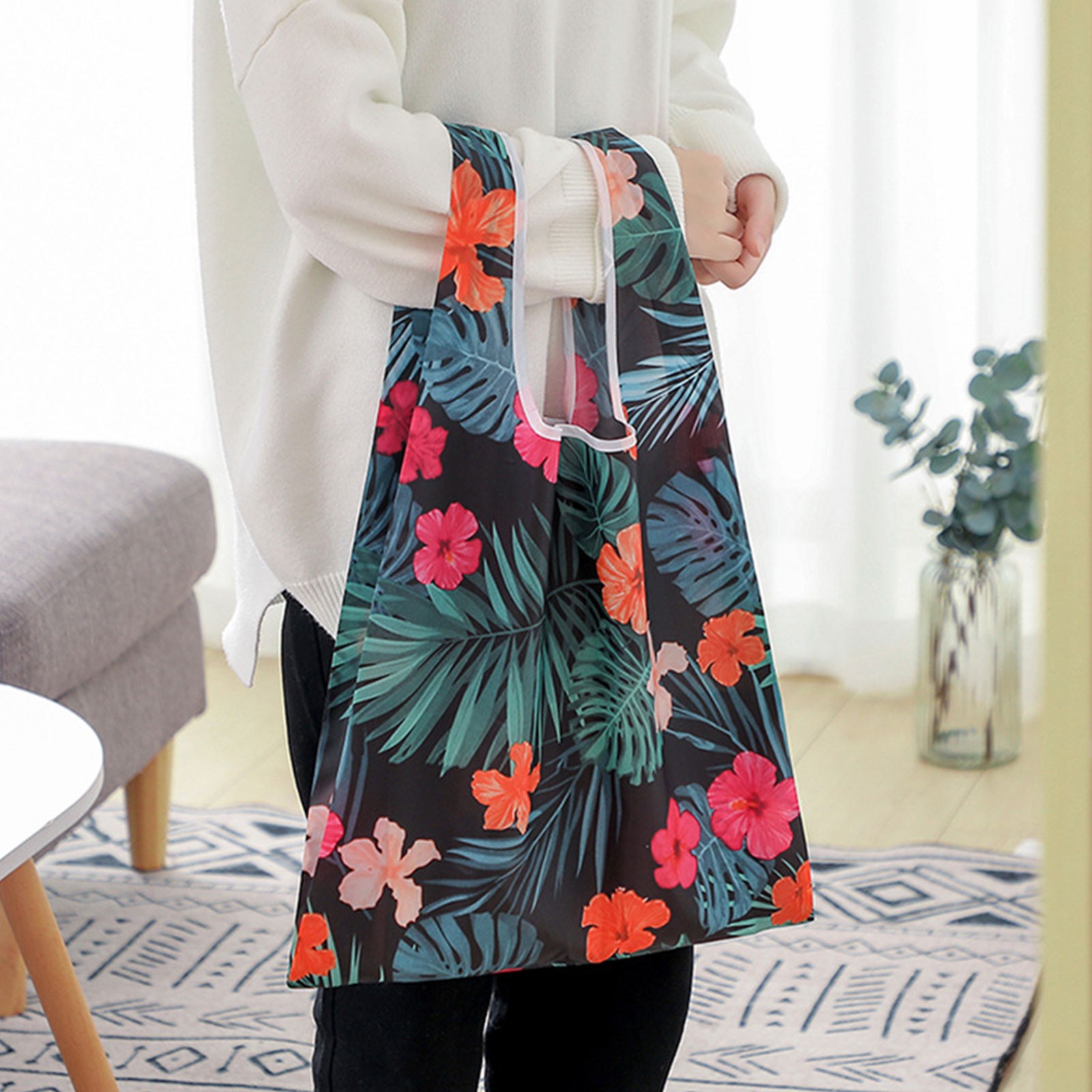 5 Pack Shopping Bags Reusable Grocery Bags Foldable Shopping Bags Heavy Duty