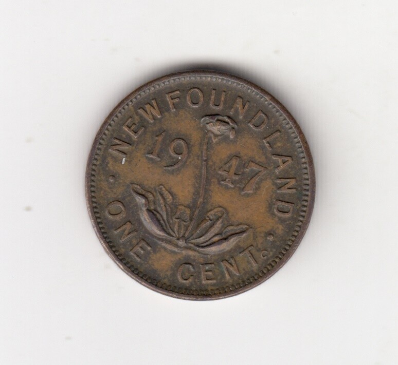 1947 Newfoundland One Cent Coin - EF