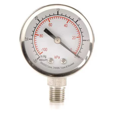Vacuum Gauge, Test, 2 In, 4Fmk3