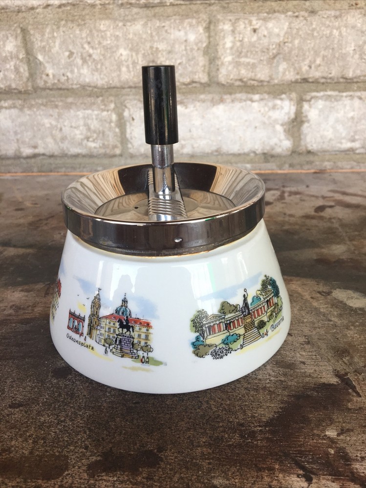 Vintage Tea Pot-Container - München Map Painted