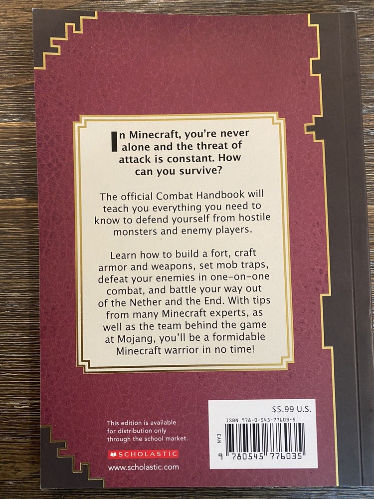 Paperback Mojang Minecraft Combat Handbook