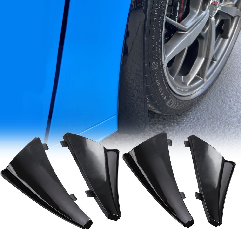 4X CARBON FLASH Front & Rear Mud Flaps for Corvette C8 2020-2024 Splash Guards