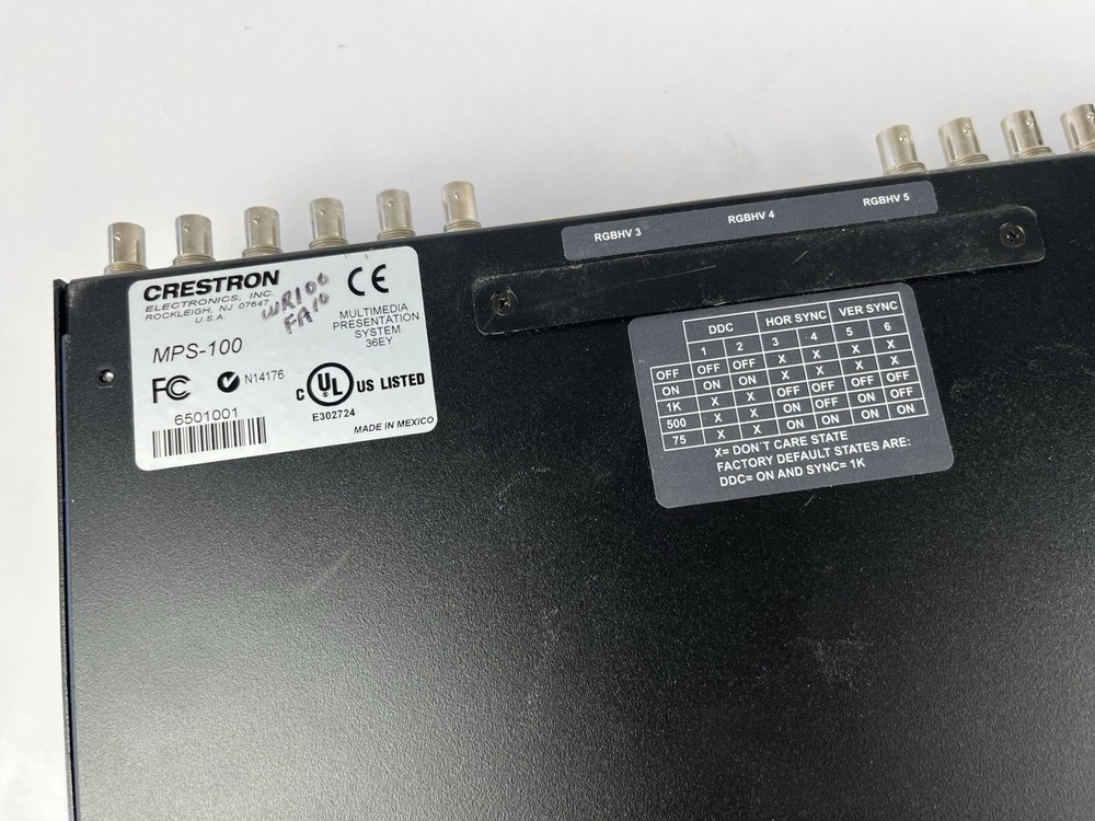Rack Mountable Crestron MPS-100 / Multimedia Presentation System Tested Working