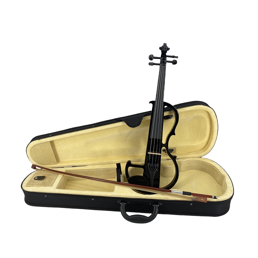 4/4 Full Size Solid Wood Electric Silent Violin - Complete Accessories Kit