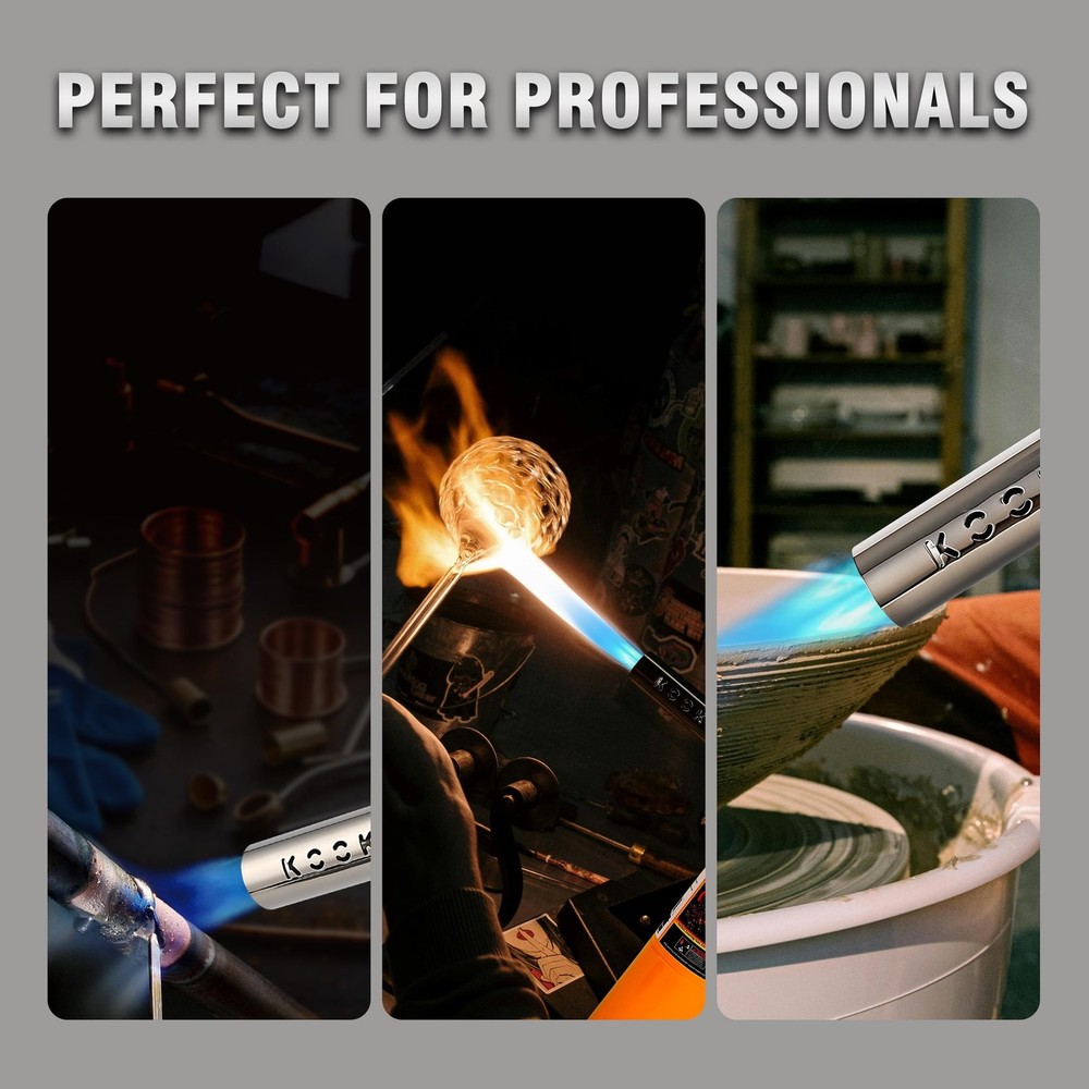 Propane Torch Head,Powerful 4-Flame Blow Torch Head Trigger Start Propane Tor...