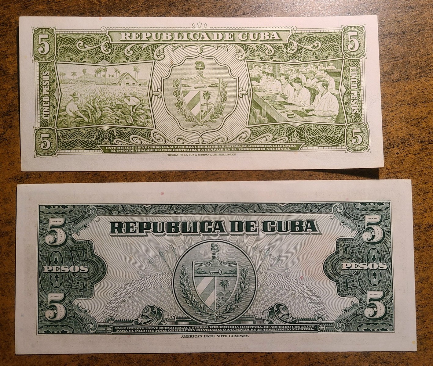 1960 LIBERTAD MEXICO TWO NOTES 5 PESOS (AU-UNC)