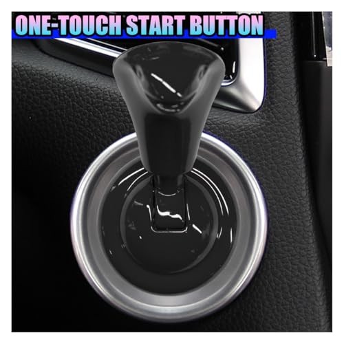 Car Push Start Button Cover, Metal Engine Start Stop Button Cover, Cool Black