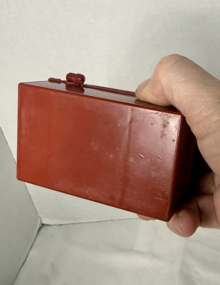 Vintage Novelty Mini Red Plastic Tool Chest 6 Interchangeable Drivers Toolbox
