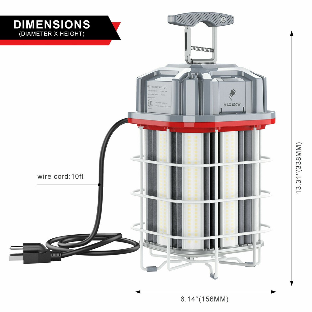 LED Construction Work Light Daylight Temporary Jobsite Workshop Portable 150W