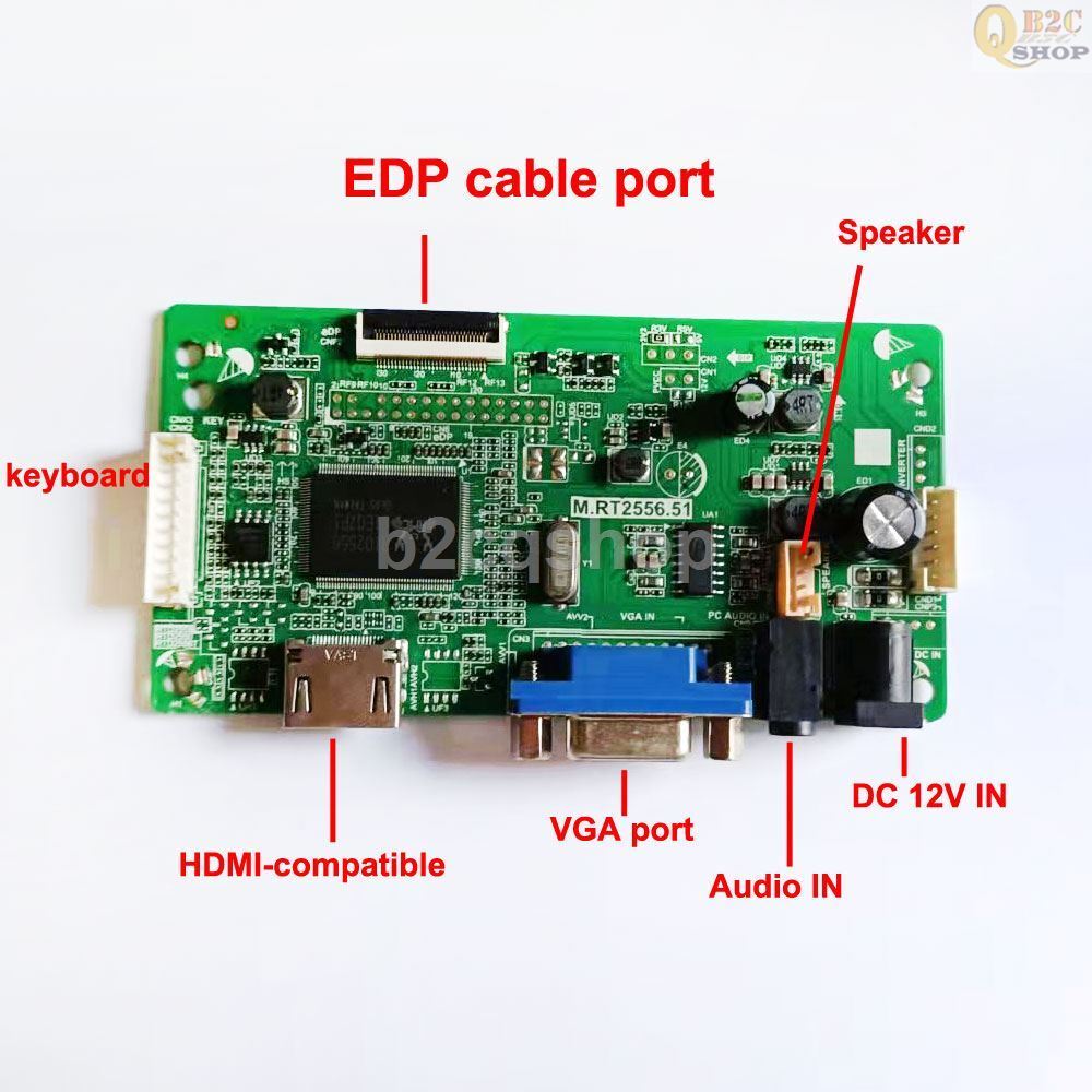 HD-MI VGA LCD Display Controller Board Kit for N173FGE-E23/N173FGE-E13 EDP panel