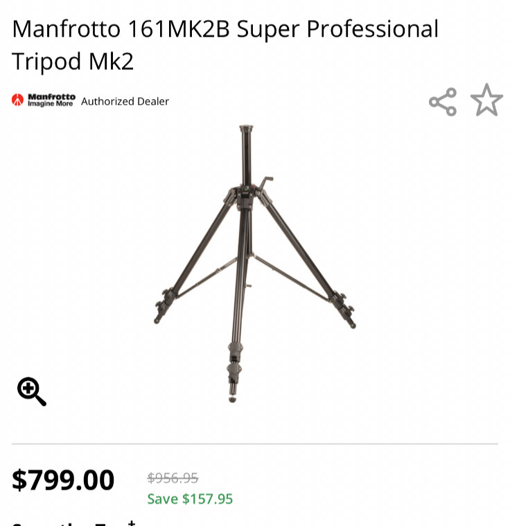 Manfrotto 161MK2B Tripod