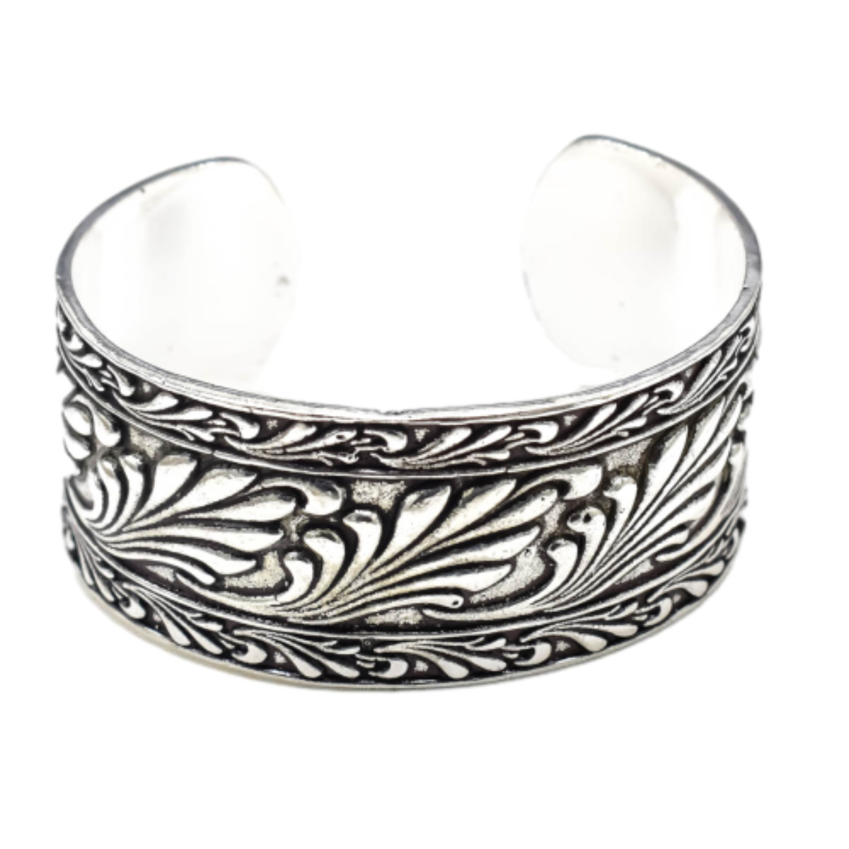 Handmade Vintage Sterling Silver Cuff Bangle – Adjustable 925 Silver Bracelet