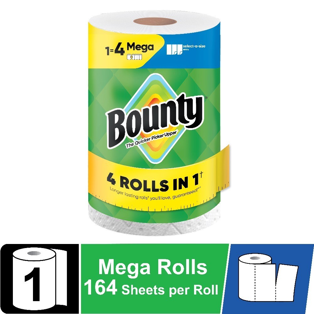 Select-A-Size White Paper Towels, 1 Mega Roll, 164 Sheets per Roll