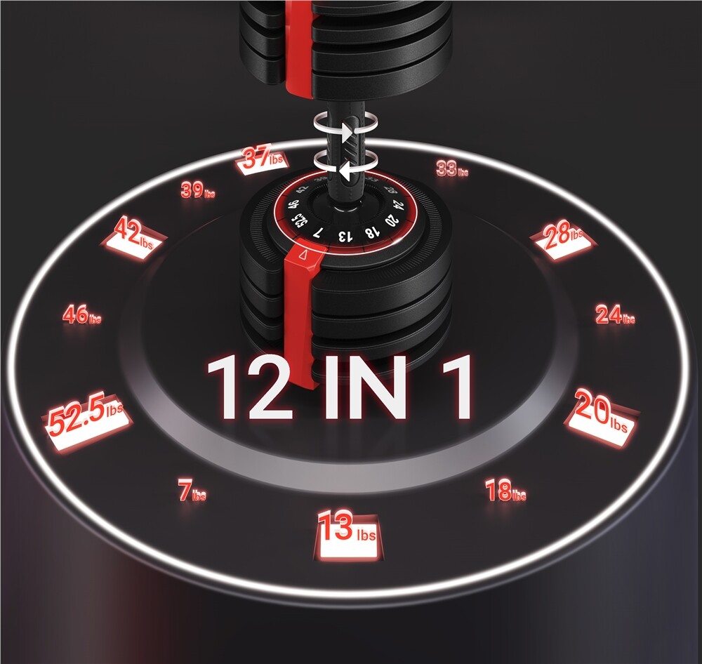 Single/Pair 28lb/40lb/52.5lb/90lb Adjustable Dumbbell Set Weight Dumbbells