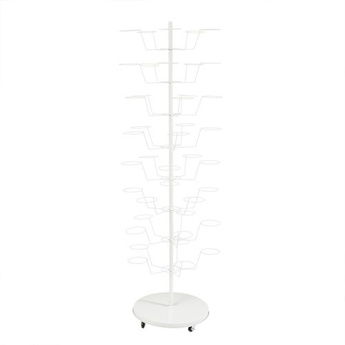 White Hat Rack, Freestanding Hat Display Stand, 8-tier Hat Holders