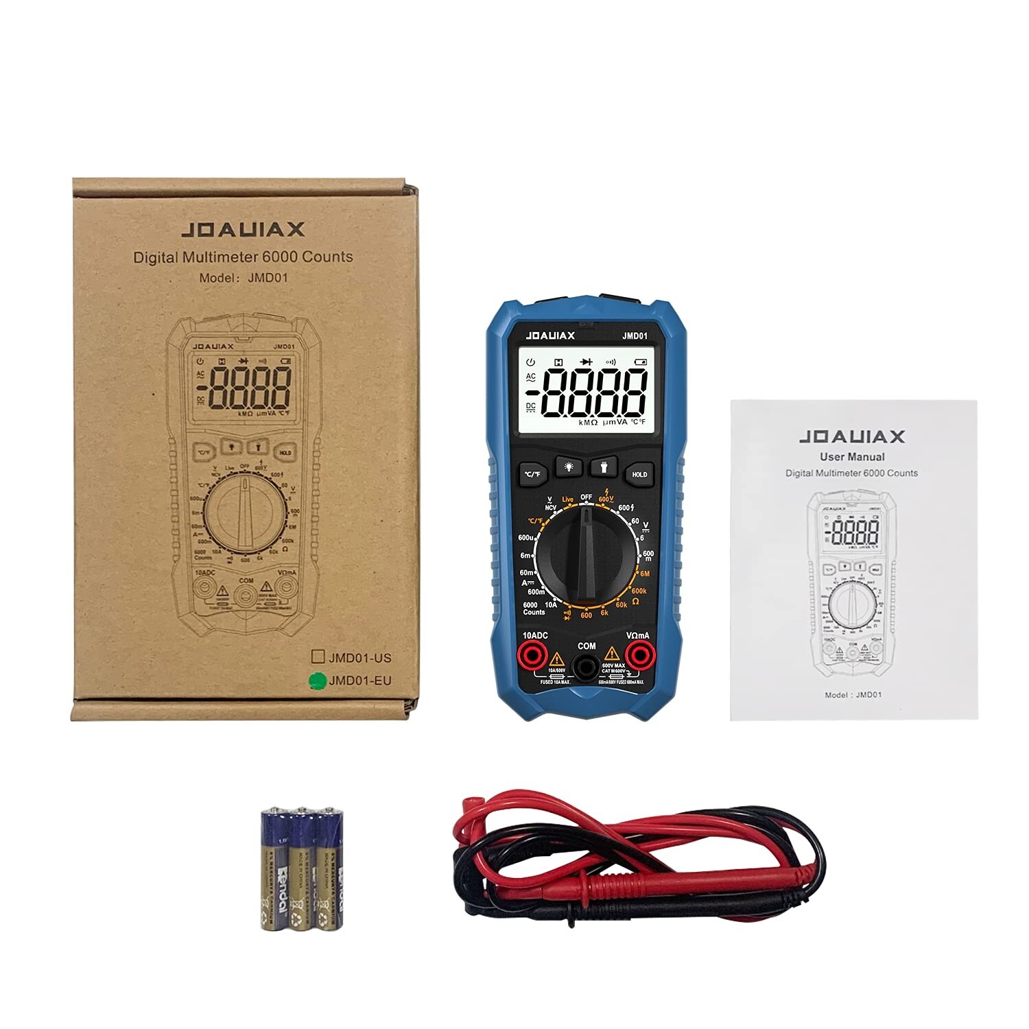 Digital Multimeter 6000 Counts Multi Tester AC DC Voltmeter NCV Ohm TRMS