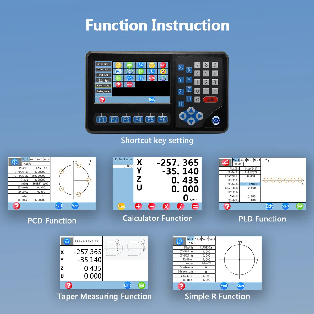 Ditron 2Axis DRO Linear Scale Set For Bridgeport Milling Machine 9"x42" Table