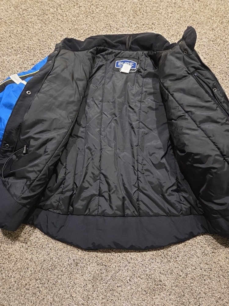 Vintage Polaris Edge Snowmobile Jacket Coat Zip Pockets Blue MEDIUM