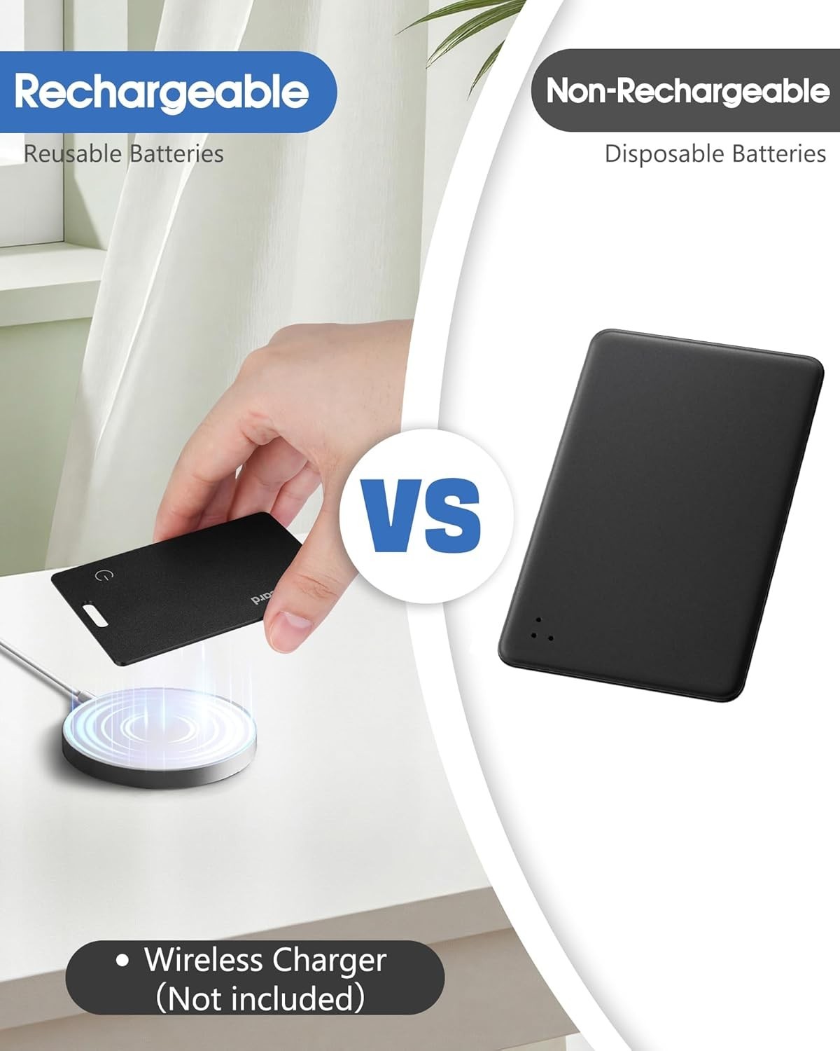 Wallet Tracker Card for Android,Rechargeable Air Tag Wallet Finder, Thin and Lig