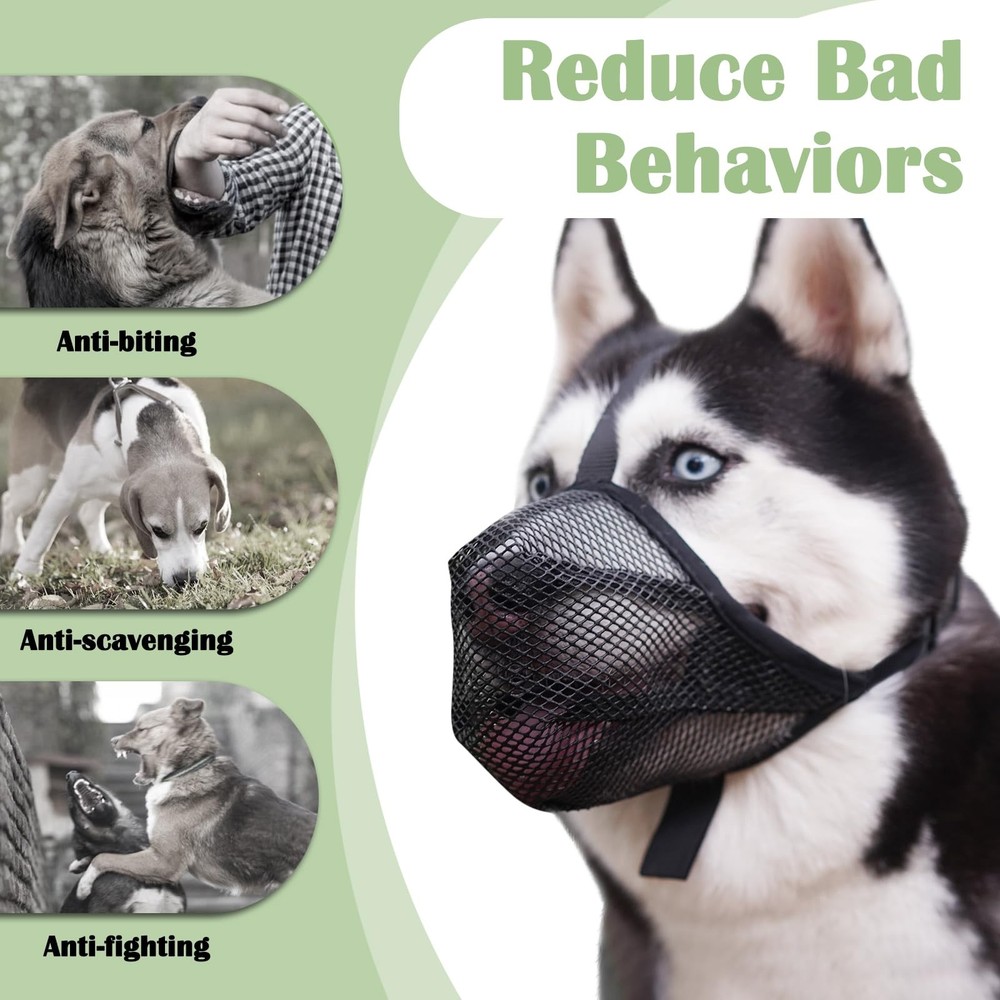 Dog Muzzle Soft Mesh Muzzle for Small Medium Large Dogs Anti Bite Scavenging ...