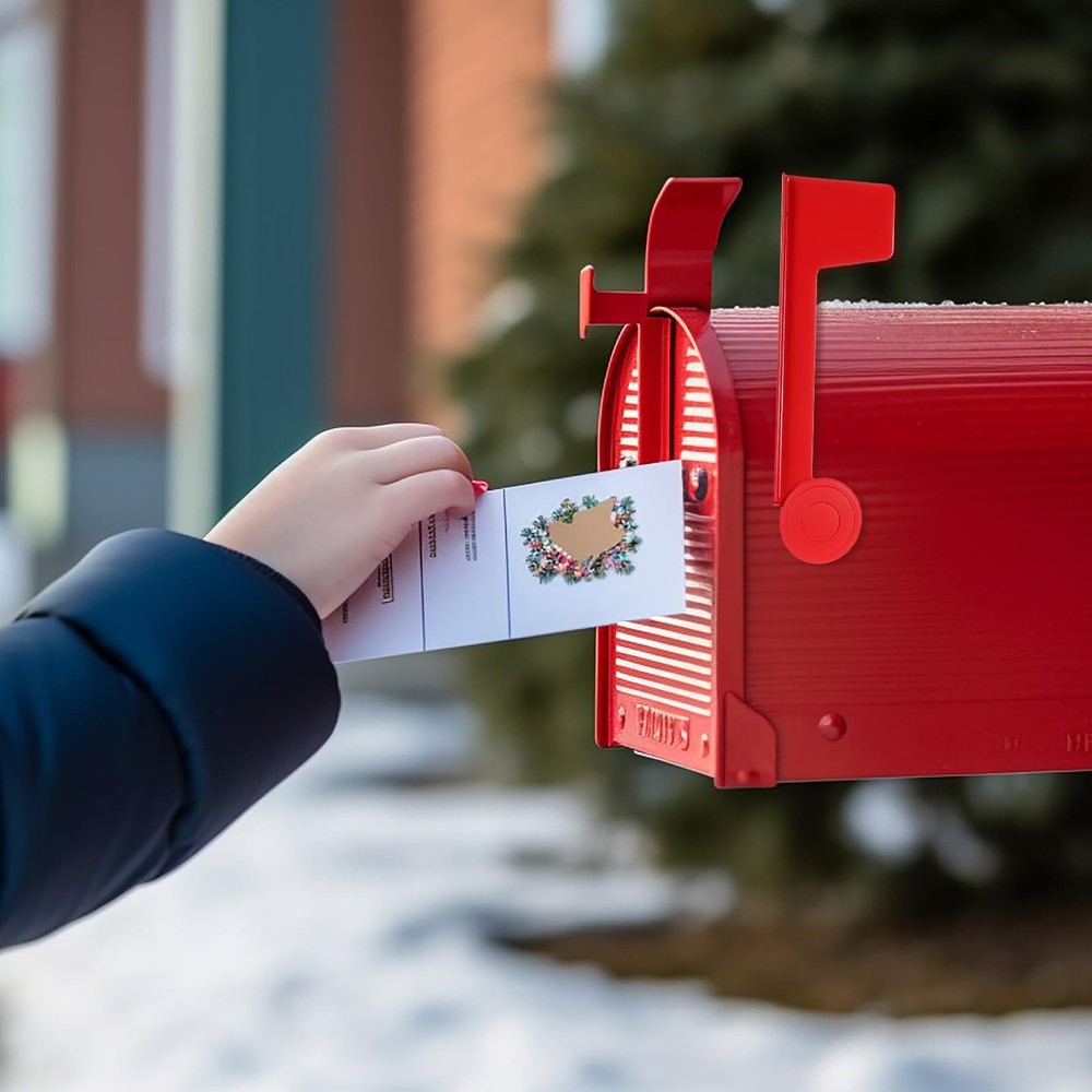 Mailbox Flag Replacement, Easy Installation Metal Mailbox Flag Universal Red