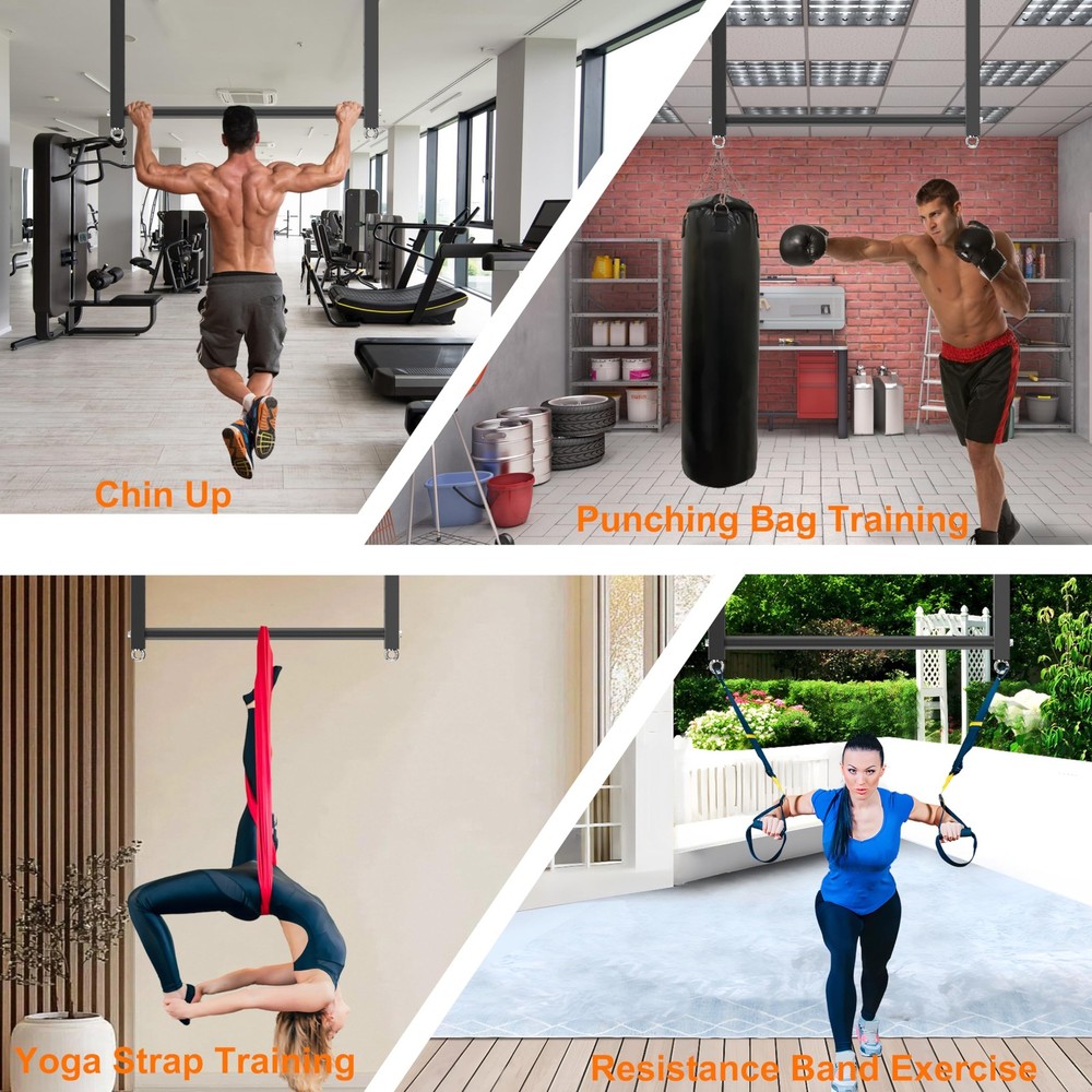 Ceiling Mounted Pull Up Bar, 700 LBS Heavy Duty 4 Adjustable Pull Up Bar, 24"...