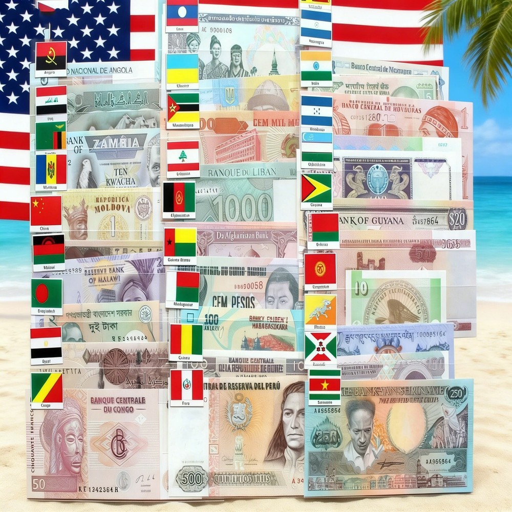 UNC Condition 100Pcs World Banknotes Different Foreign Paper Money Set