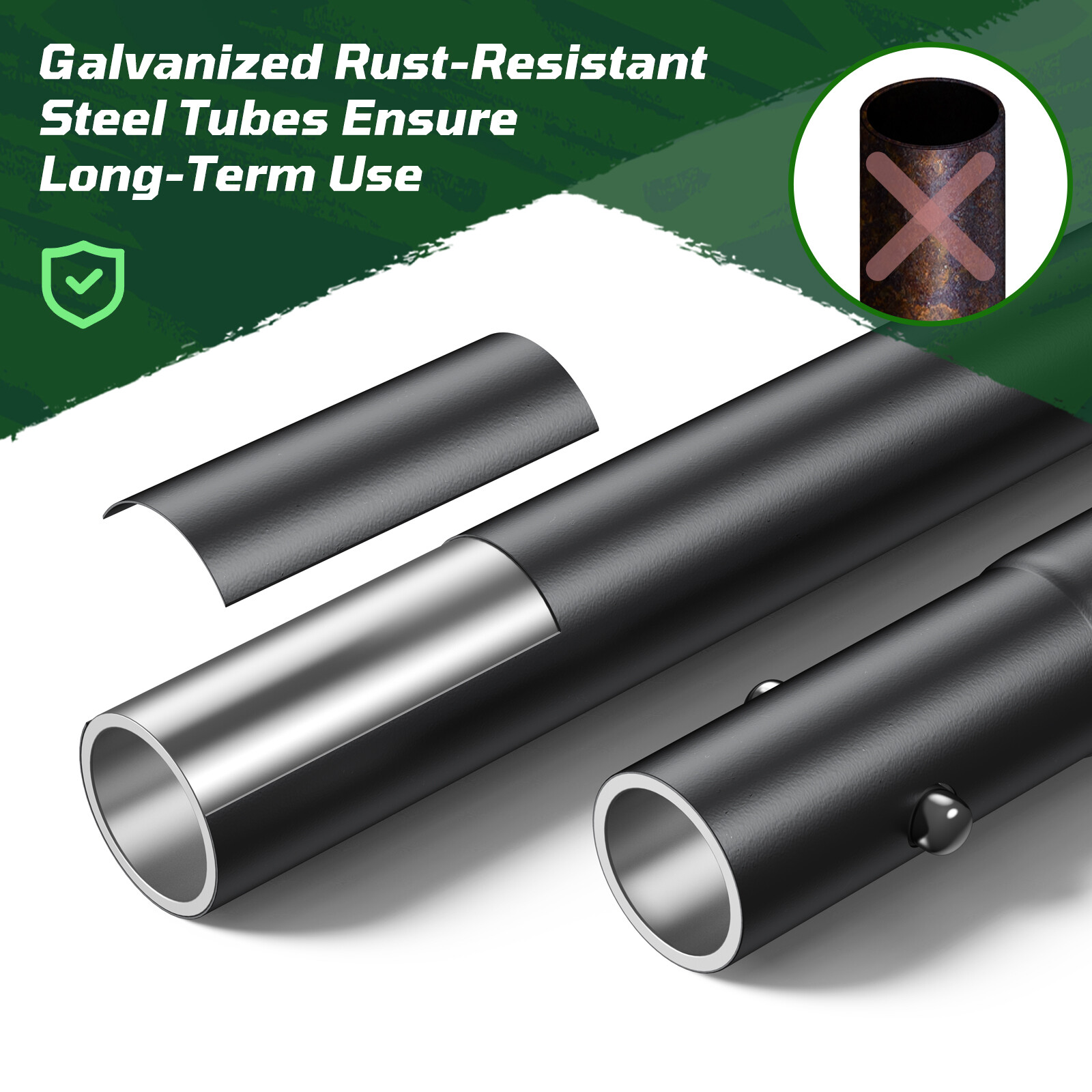 Golf Hitting Cage 10x8x6ft Golf Practice Net Heavy-Duty Steel Frame for Backyard