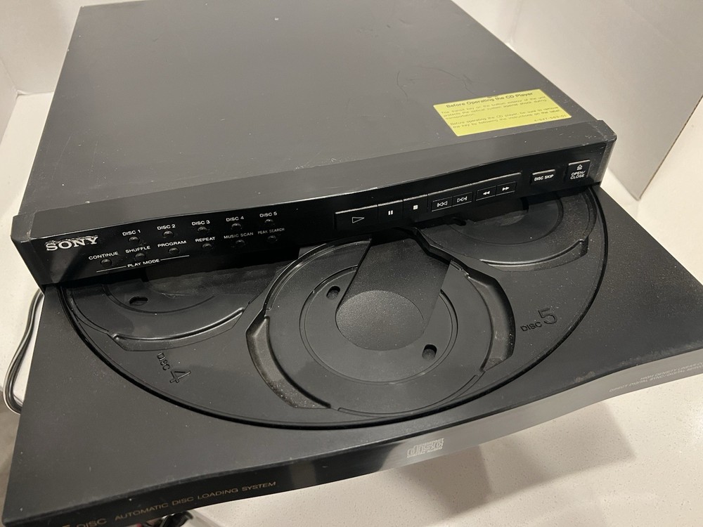 SONY CDP-C322M 5 Disc Carousel CD Player Deck High Density Linear NoRemote WORKS