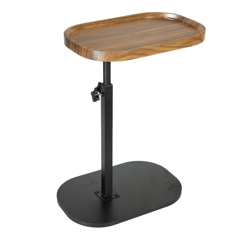 C Shaped Side Table,Adjustable Height C Table End Table for Couch,360°Swive