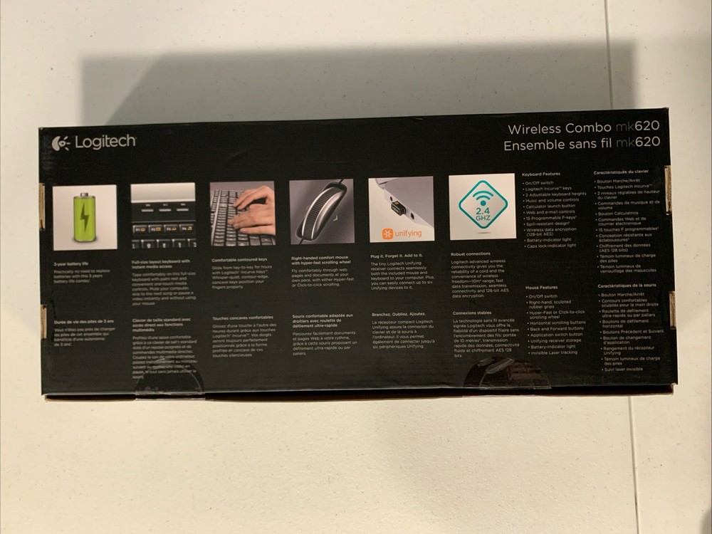 Logitech MK620 (Wireless Mouse & Keyboard Combo) New - Open Box