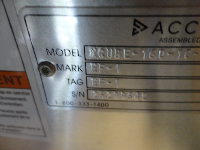 Upblast Exhaust Fan Belt Drive Motor 115v ACCUREX XCUBE-160-10-1-26-6