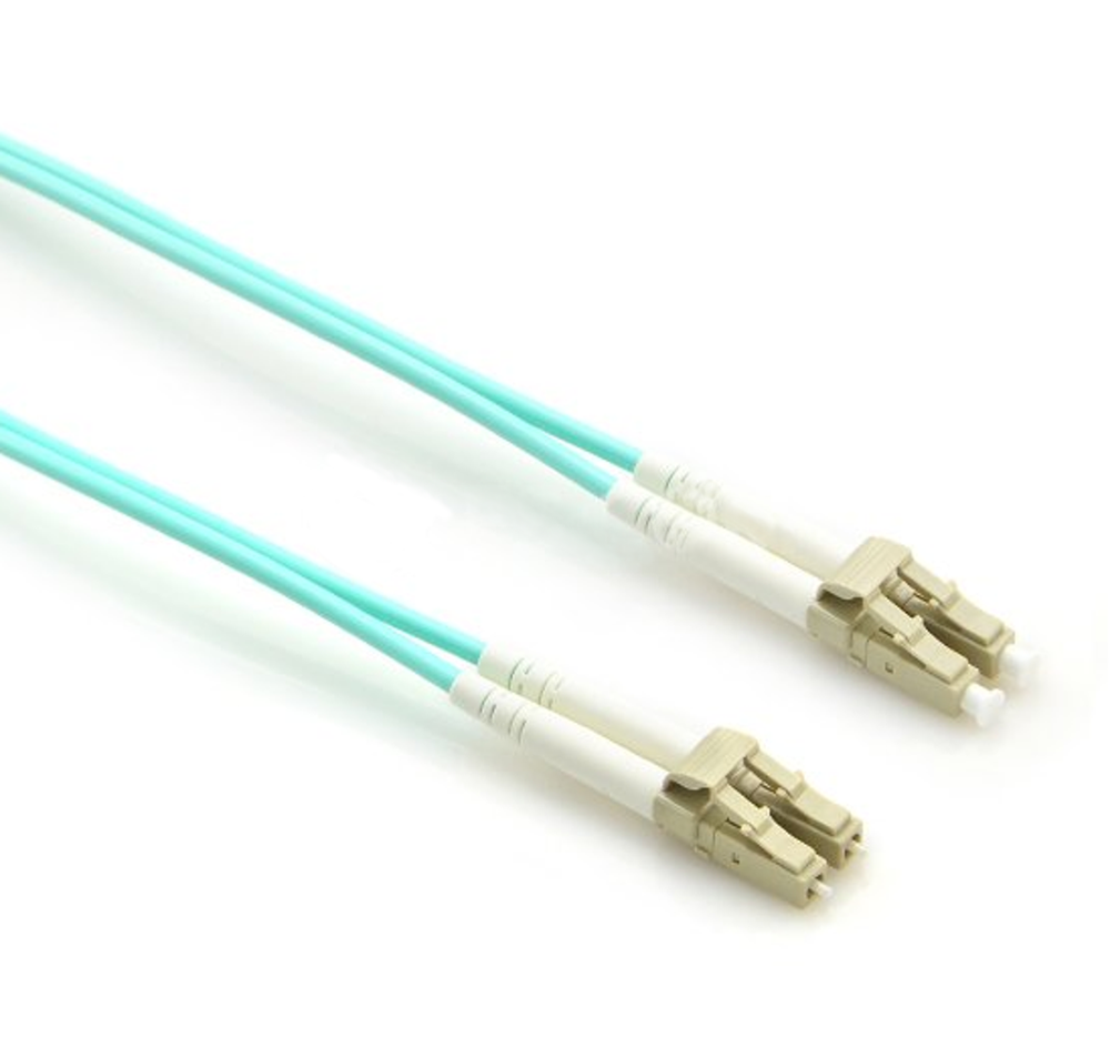 3m LC-LC Duplex 50/125 OM4 Multimode 100GB Fiber Patch Cable Plenum Aqua 10FT