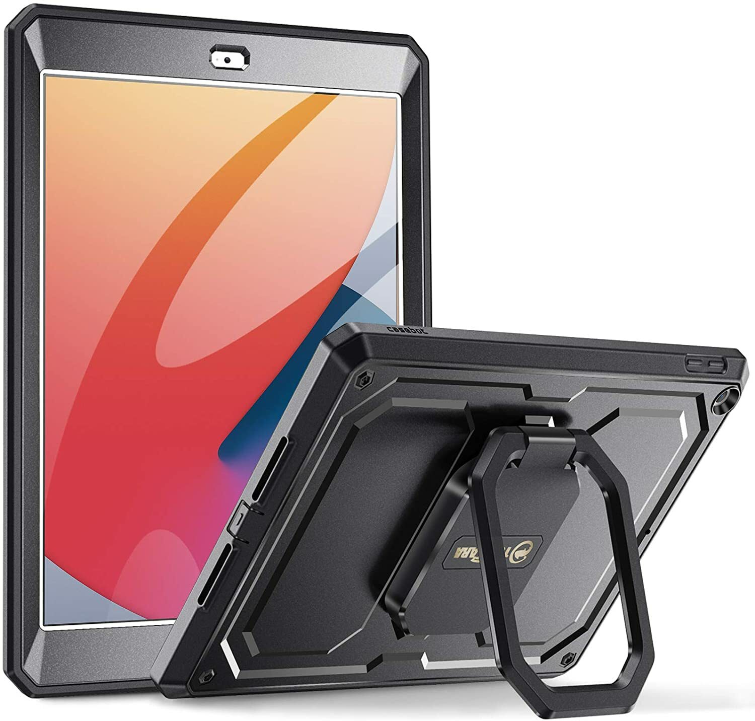 For iPad 10.2" 9th Generation 2021 Rotating Case Cover Built-in Screen Protector