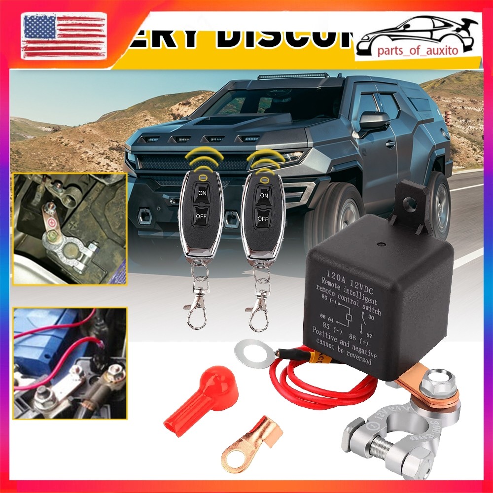 Car Battery Disconnect Cut Off Isolator Master Switch W/ Wireless Remote Control