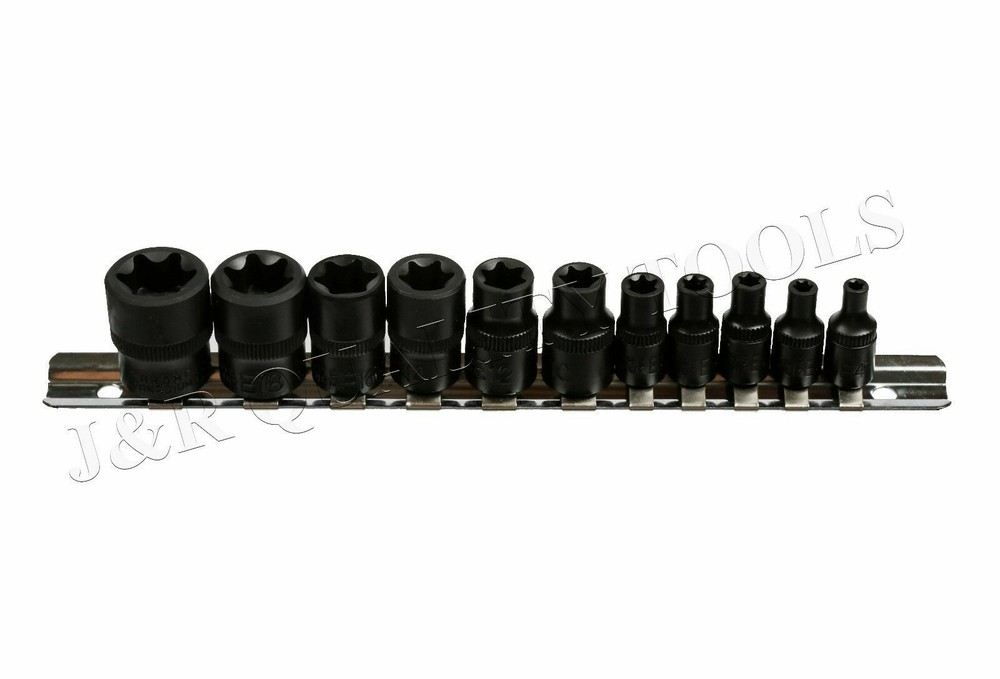 11pc External Torx Torque Star Socket Bit Set 3/8" & 1/4" Dr. (E4-E20) E-Socket