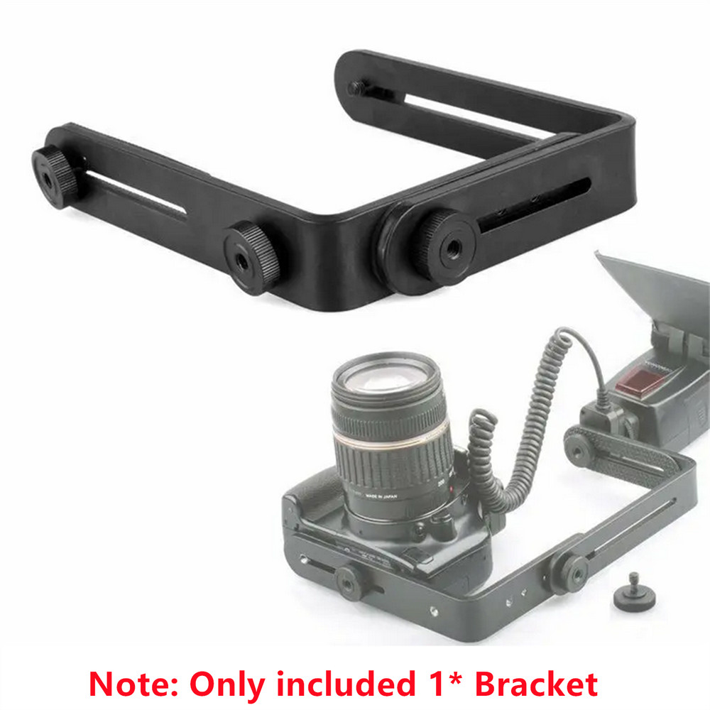 Camera Holder L Shaped Flash Black Aluminum Bracket For Camera&Speedlite Flash