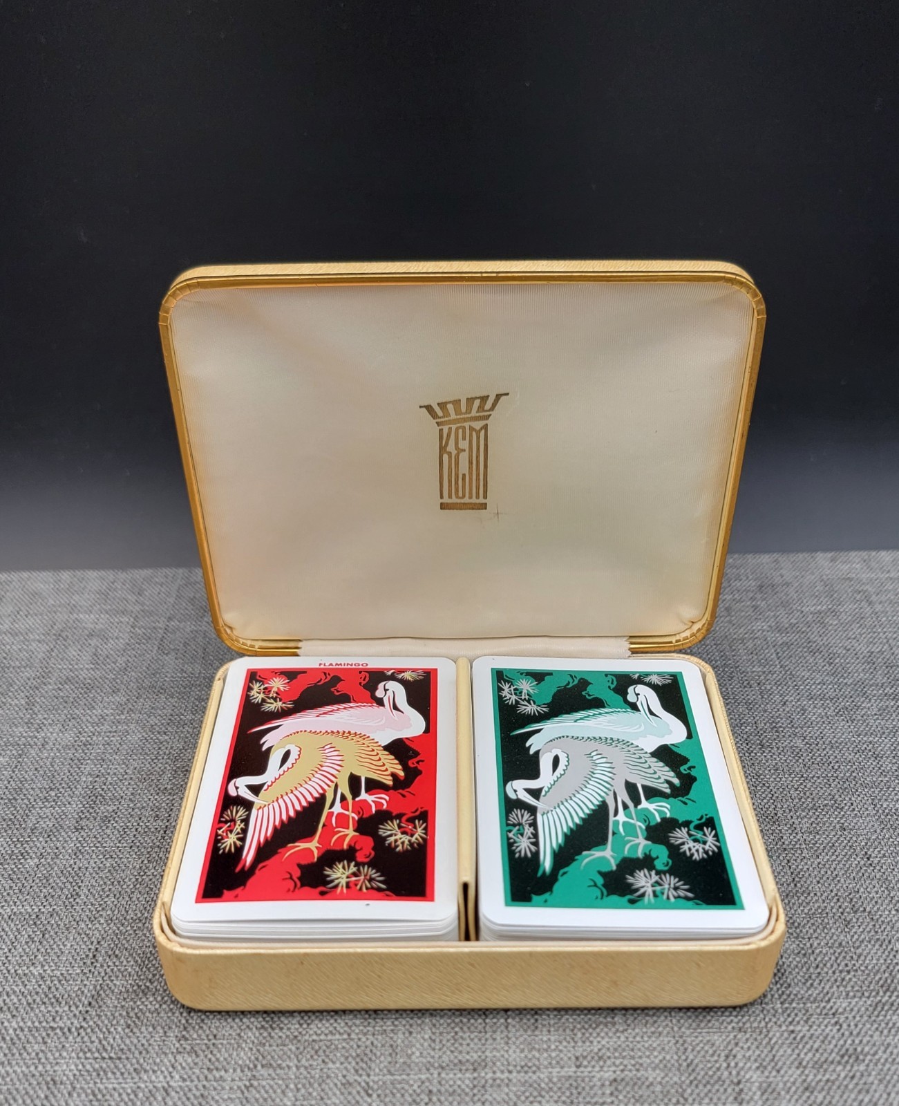 Vintage KEM Playing Cards Flamingo Complete April 1950